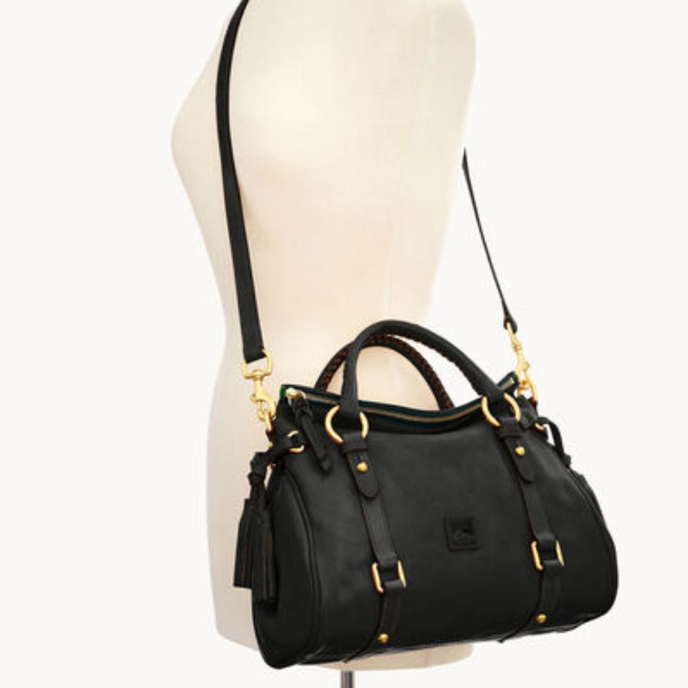 DOONEY & BOURKE Florentine Leather Small Satchel Crossbody Bag NWOT Black - Picture 4 of 16